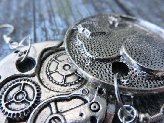 Preview: Uhrwerk Ohrringe Zahnrad Uhr Clock Watch